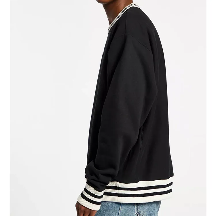 Sweatshirt 2023 Man Sweatshirt Fleece Inside Pullover 100% Cotton Heavy Weight Crew Neck Jumper Men Sweatshirt