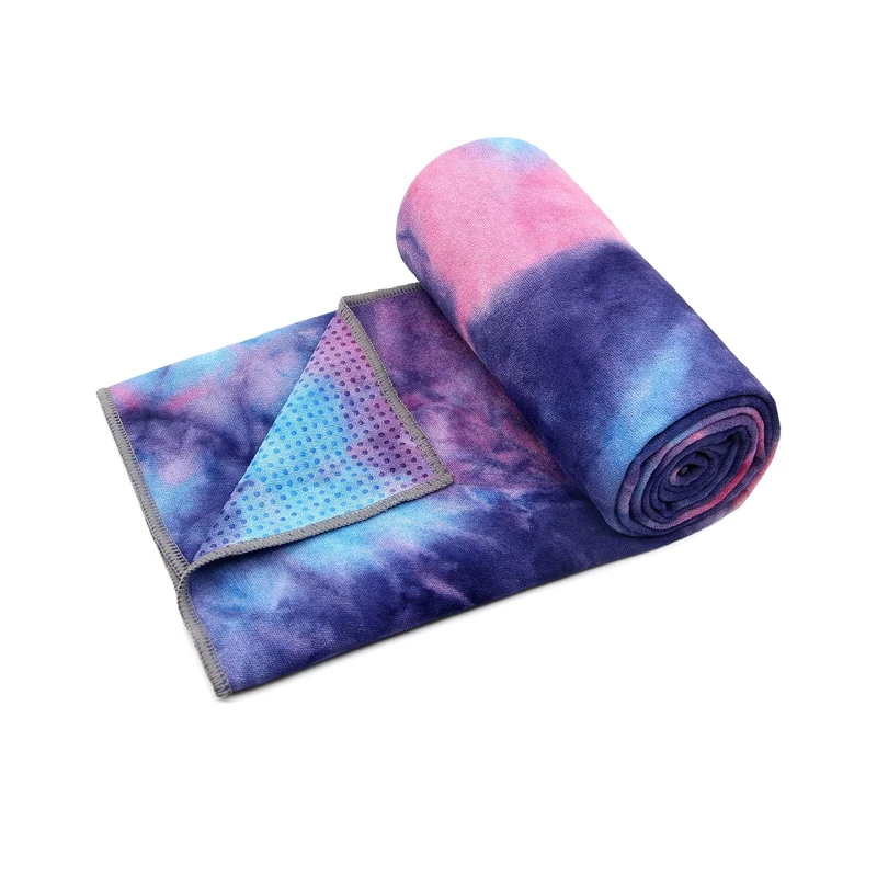 XDH915 No Slip Microfiber Yoga Towel - Hot Yoga Sweat Towel, Tie Dye Poli Nylon, 180x63cm Non-Slip Towel for Yoga Mat
