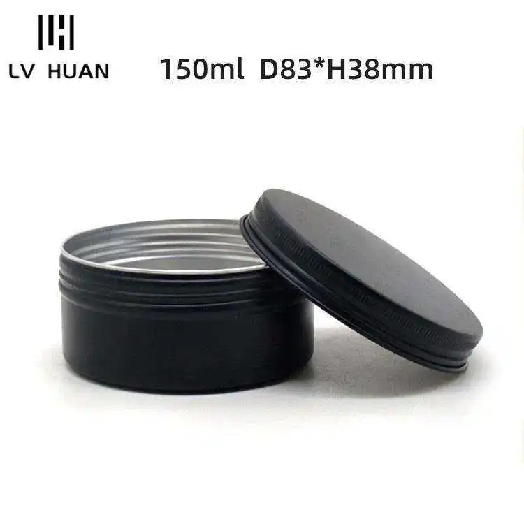150ml Wholesale Matte Black Cosmetic Aluminum Jars For Car Wax Cream Scent Candles