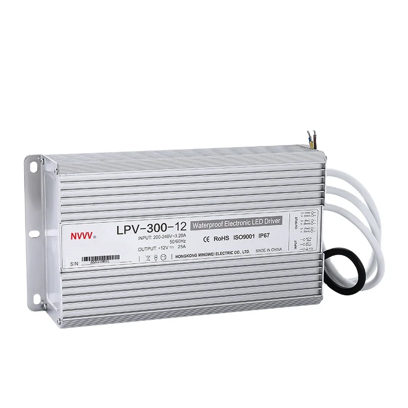 12v ac к dc трансформатор водонепроницаемый источник постоянного тока с режимом переключения питания LPV-300-12 светодиодный драйвер 300W