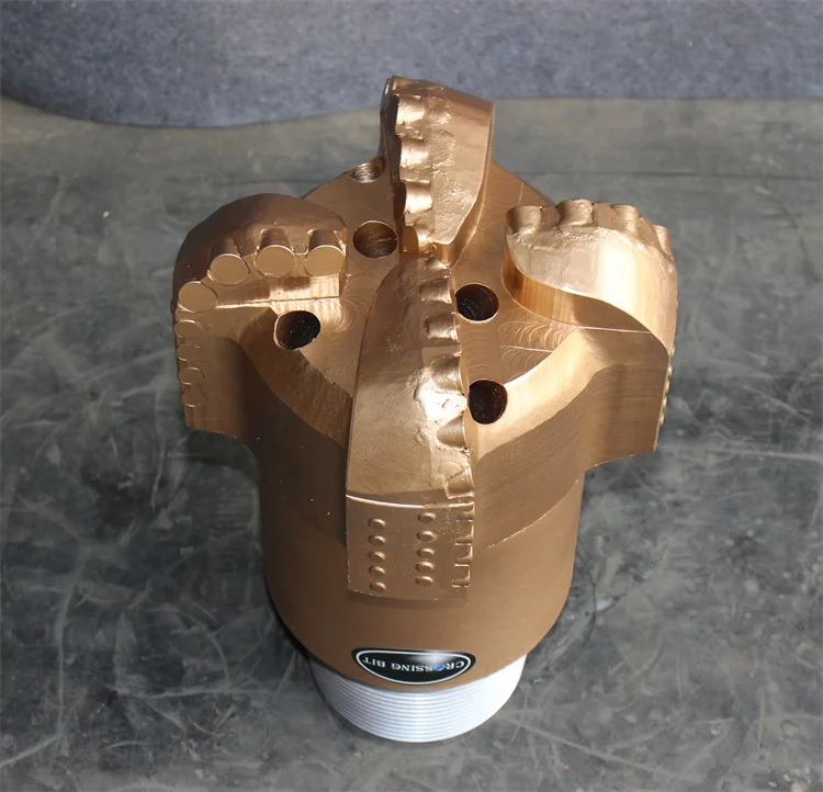 4 wings step drag bit 7 1/2 inch  4 1/2' API REG PIN PDC drag bit for coal mining water well geothermal drilling