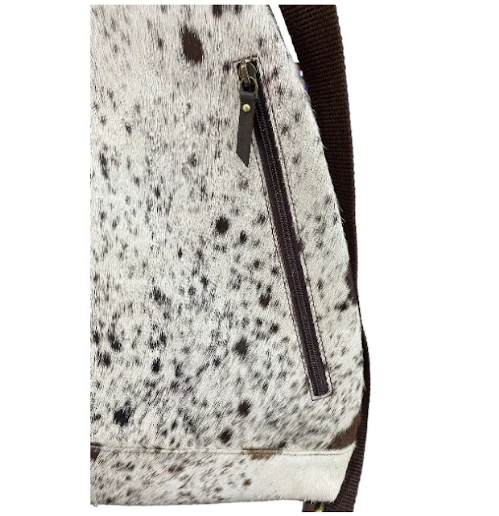 One Side Long Leather Fringed Front Cross Body Shoulder Bag Ladies Crossbody Shoulder Bag With Antic Brass Hardware