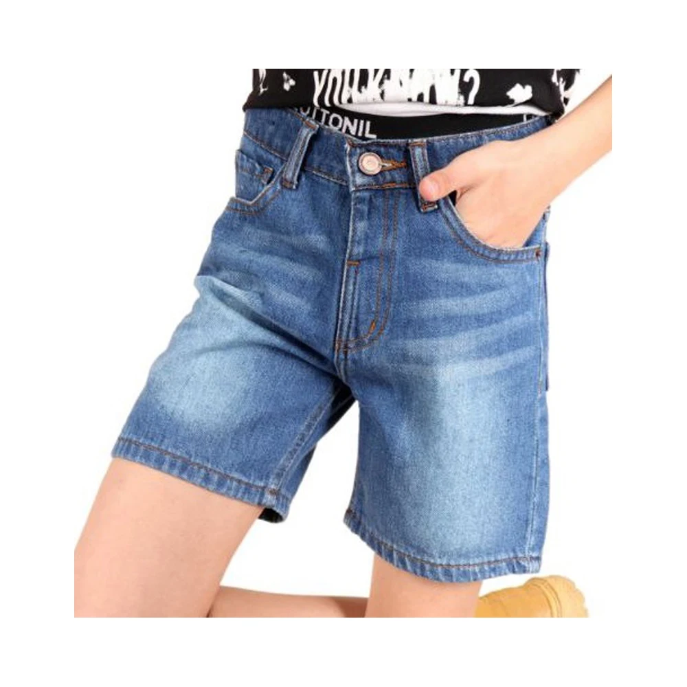 Cheap Factory Price comfortable fabric kid blue jean shorts stretch film Breathable Washable summer jeans pants for boys