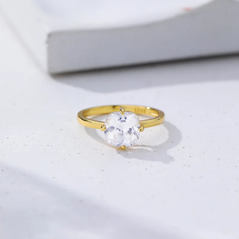 Trending 925 Sterling Silver Fine Jewelry Engagement Cushion Cut Shiny Zircon Diamond Wedding Rings for women