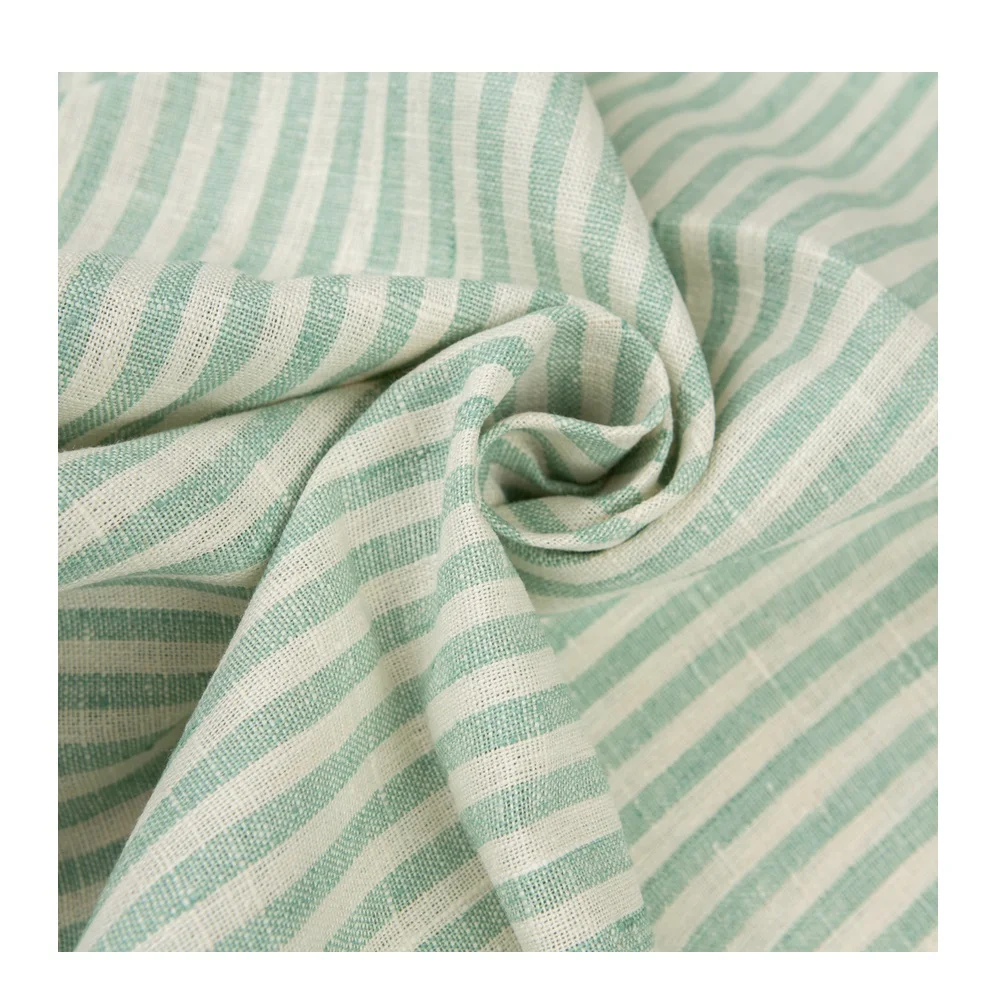 Оптовая продажа 260 GSM Органическая льняная ткань 100% натуральная пряжа окрашенная дышащая и не смягченная для платья одежда рубашки и обивки