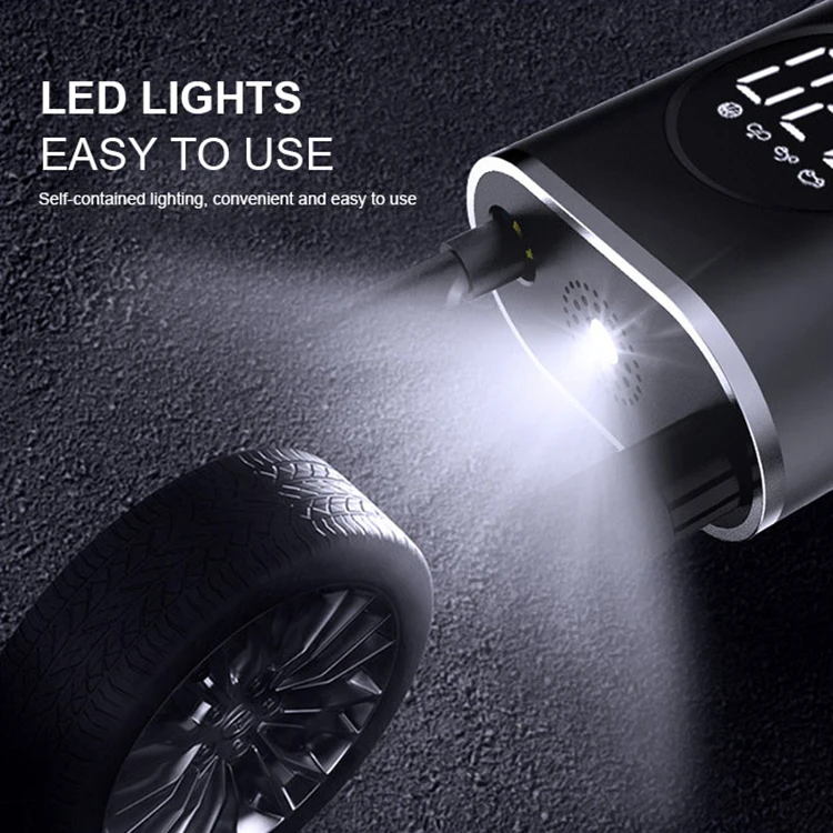 Digital Portable Air Compressor Wireless Car Tire Inflator Mini Electric Car Air Pump