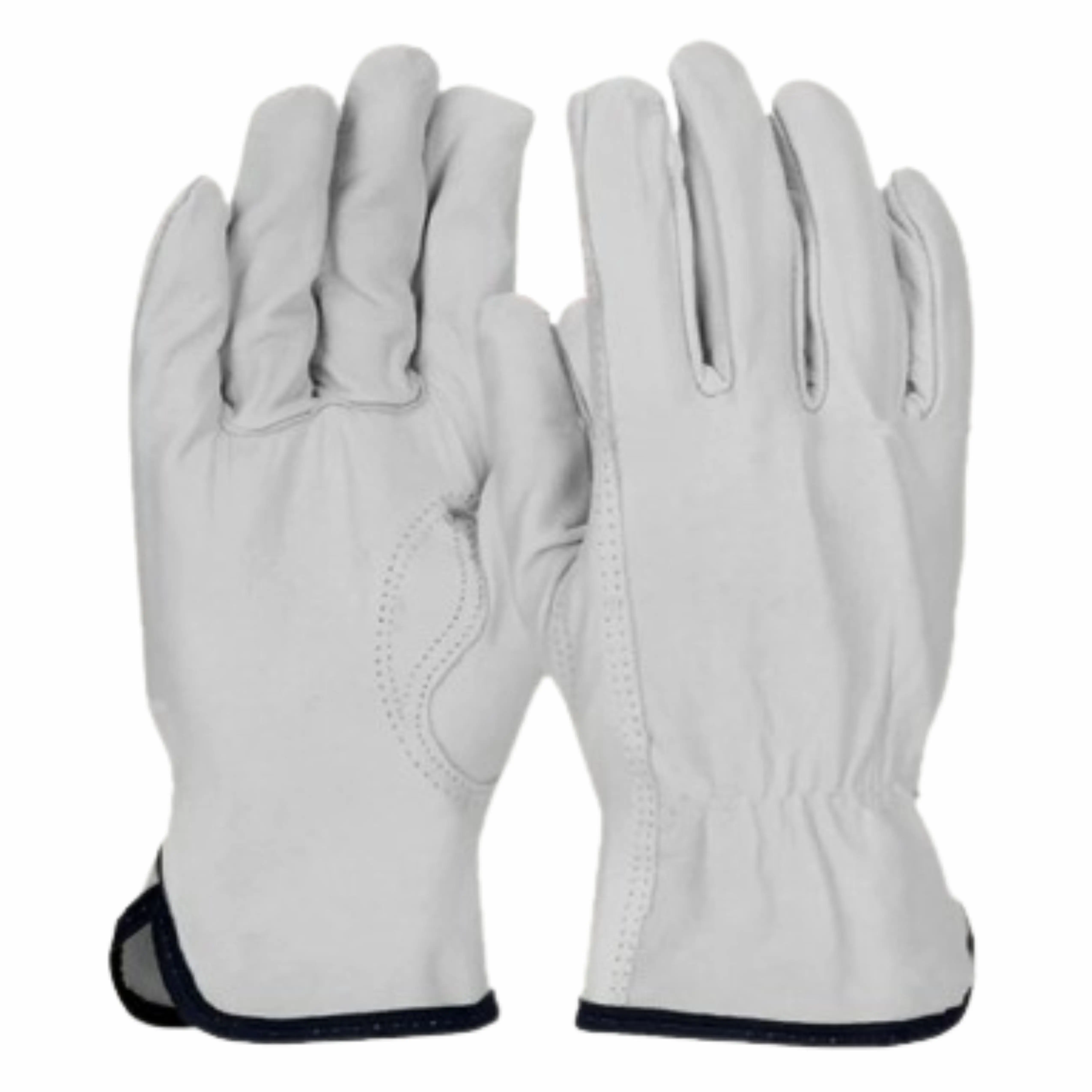 Premium quality goat grain leather driver working gloves heavy duty industrial safety protective abrasion resistant gloves