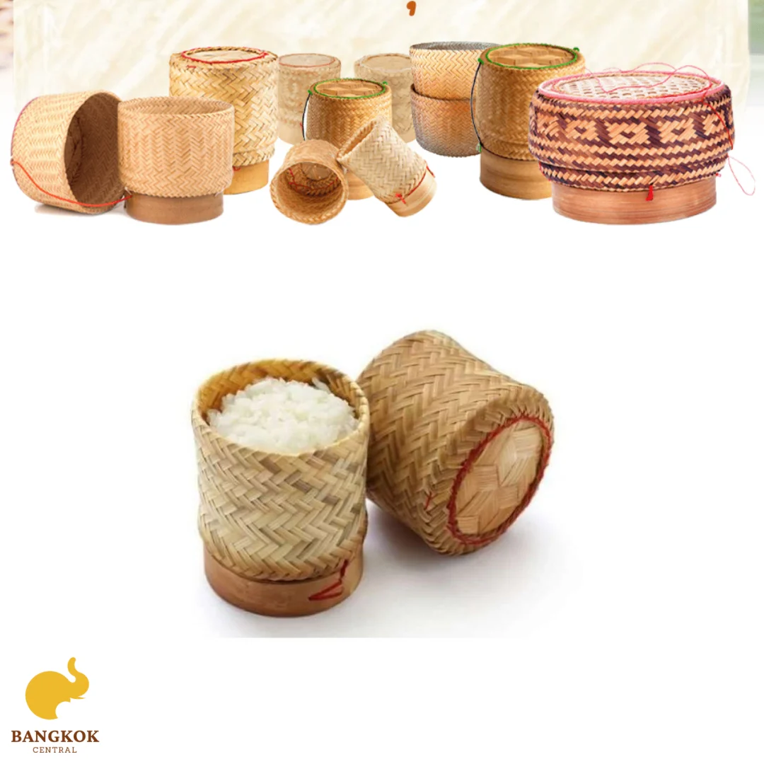 Kratip - Small Sticky Rice Bamboo Serving Basket Handmade Basket from Thailand Wholesale natural basket
