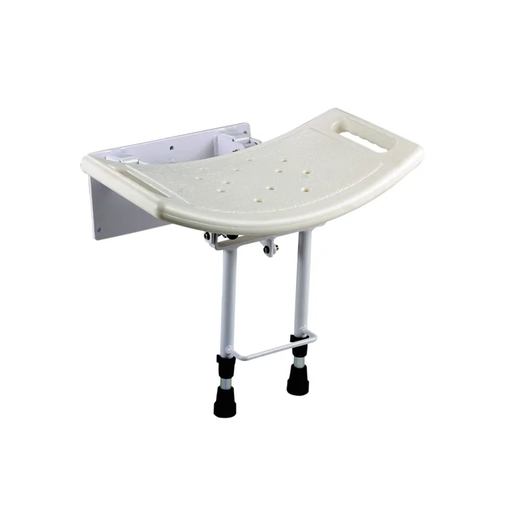 Bliss Medical Aluminum Wall Mounted Folding Chairs Foldable Shower Bench Foot Stool Contour Seat for Elderly