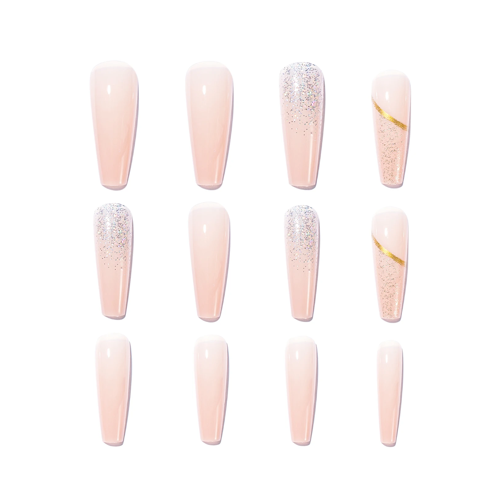 2022 hot sale wholesale high quality press on nails long coffin false nail 24pcs design