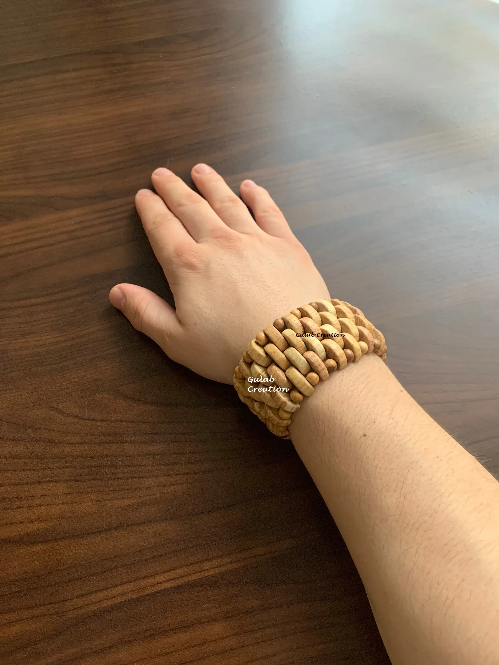 New Arrival 2024 Vintage Adjustable Brown Wooden Bead Stretch Bracelet