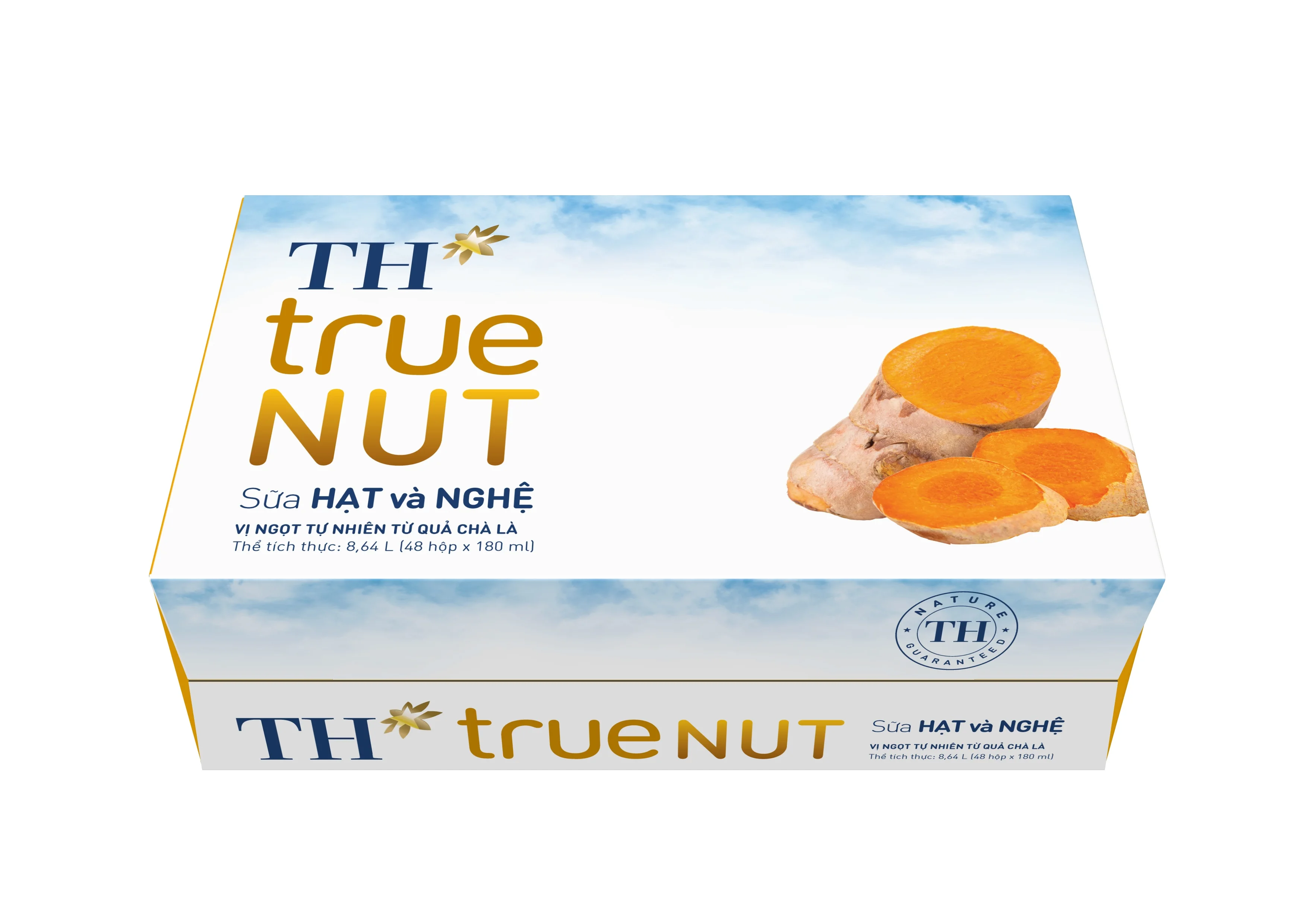 Nuts & Turmeric Milk TH True NUT 180 ml Natural Sweetness 9 Months Shelf Life Sterilized Box Blended Nut Milk