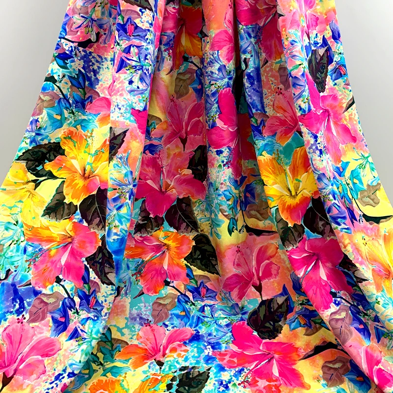 digital swimwear biflex spandex polyamides tropical printed fabric