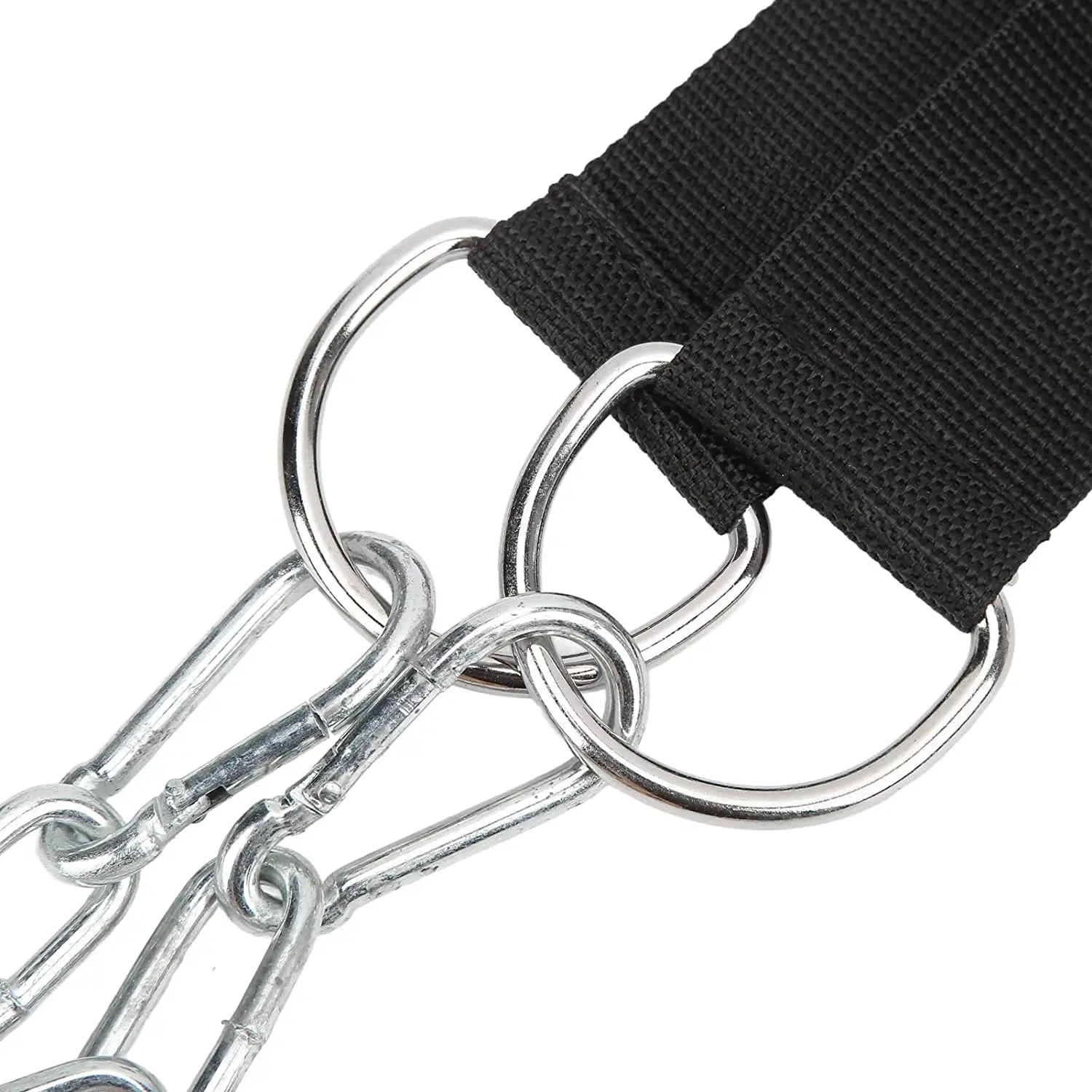 Customized Logo Neck Harness for Weight Lifting Long Steel Chain and Neoprene Padding Neck Trainer to Improve Muscle