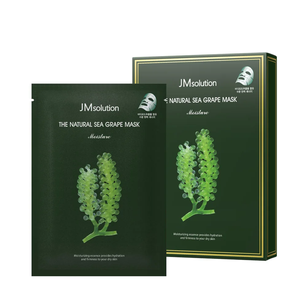 JMSOLUTION Маска из натурального морского винограда влага сделано в Корее лидер продаж корейский продукт по уходу за кожей оптом (1 единица = 10 штук)