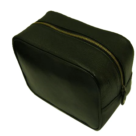 Large Black Leather Cosmetic Bag / Supplier Of Genuine Leather Cosmetic Bag / Personalized Cosmetic Bag