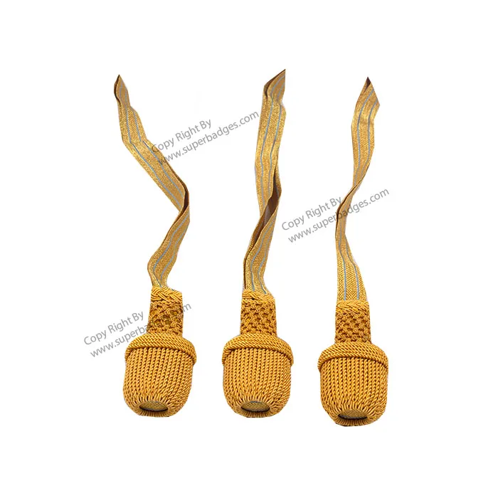 Manufacturers of ceremonial use Golden and Black Sabre Knots made in Wire with Golden Wire Cord Uniform