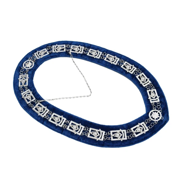 Masonic Regalia PAST MASTER Metal Chain Collar BLUE Backing High Quality Masonic Master Mason chain collar Masonic