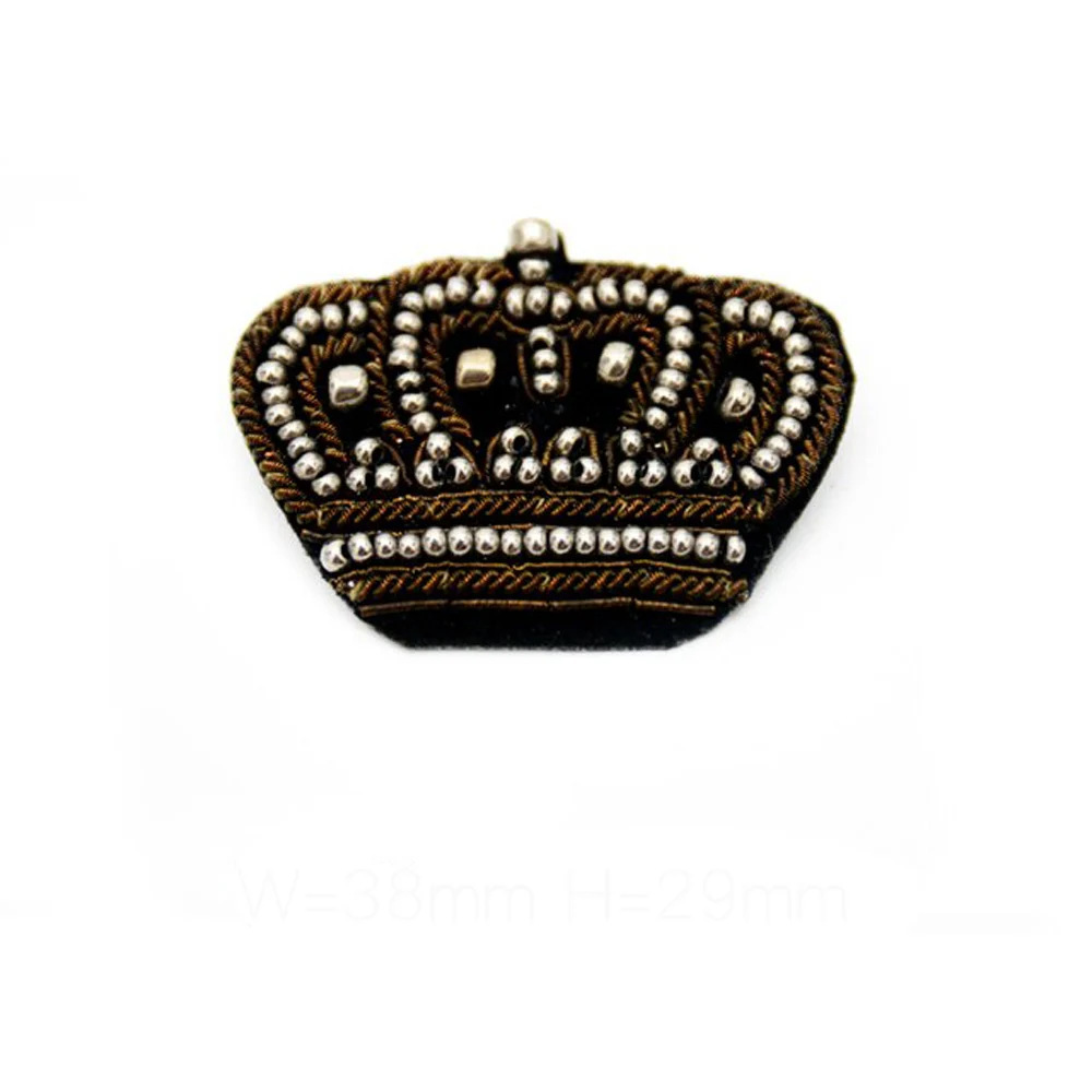 Ручная вышивка, Золотая Корона из бисера с булавкой