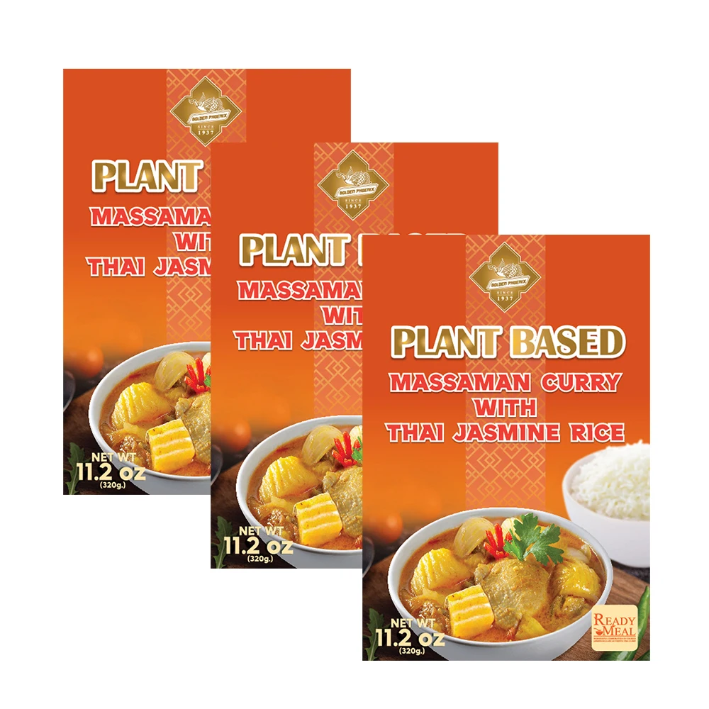 Best Quality Thai Food Ready to Eat - Plant Based Massaman Curry with Thai Jasmine Rice Instant Meals from Thailand