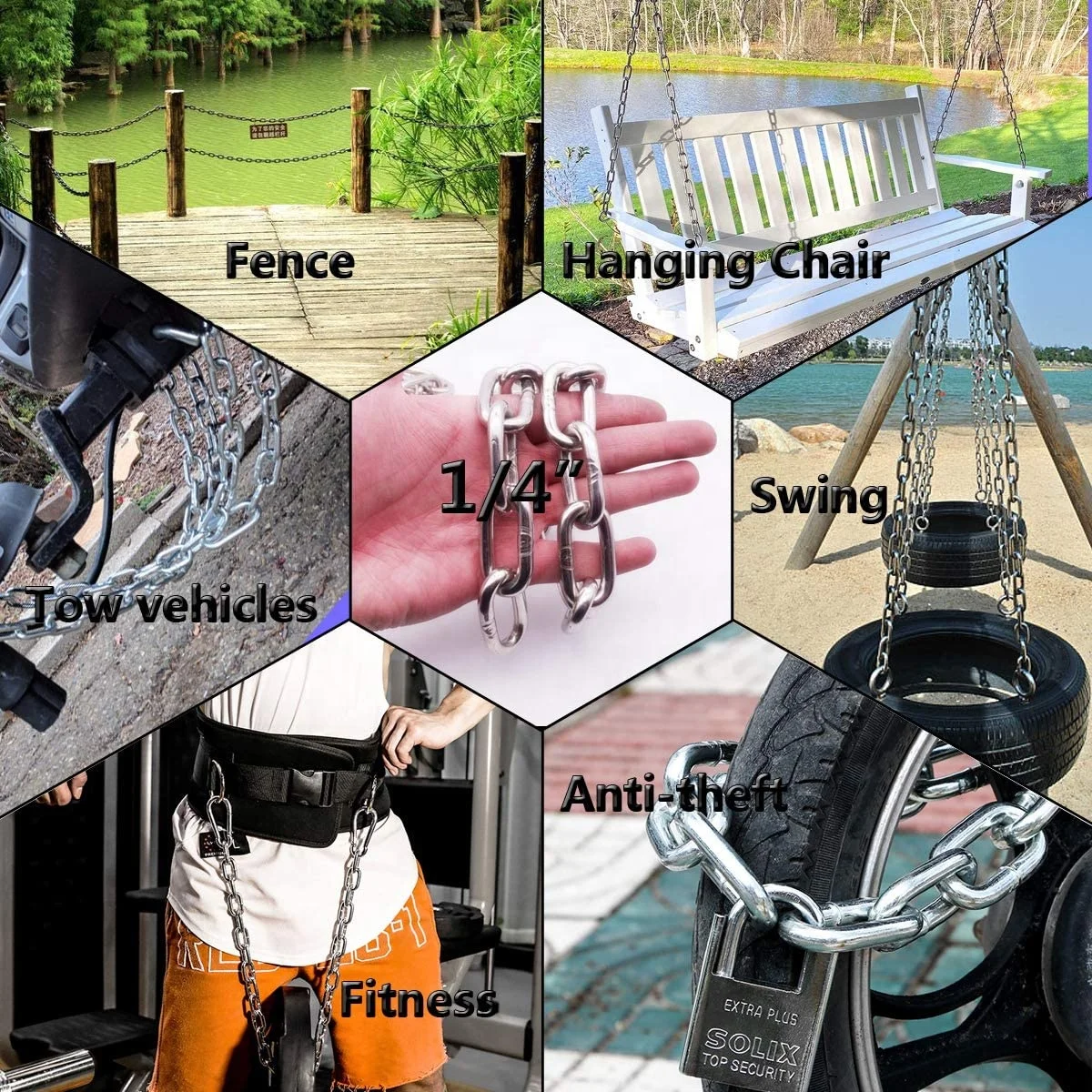 product galvanized stud/studless heavy duty weight link anchor boat chain by the foot  For Sale