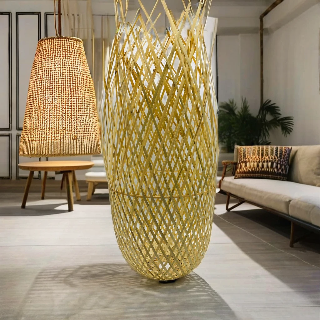 Lamshape Elegant Style Home Decorative Bamboo Lampshade Modern & Antique Asian Design Unique round Pattern for Lamp Cover