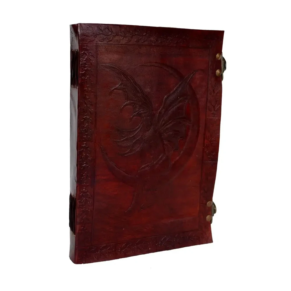 Buy Antique Design Brass Lock Notebook Notepad Writing Sketch Pad Handmade Vintage  Leather For Men And Women