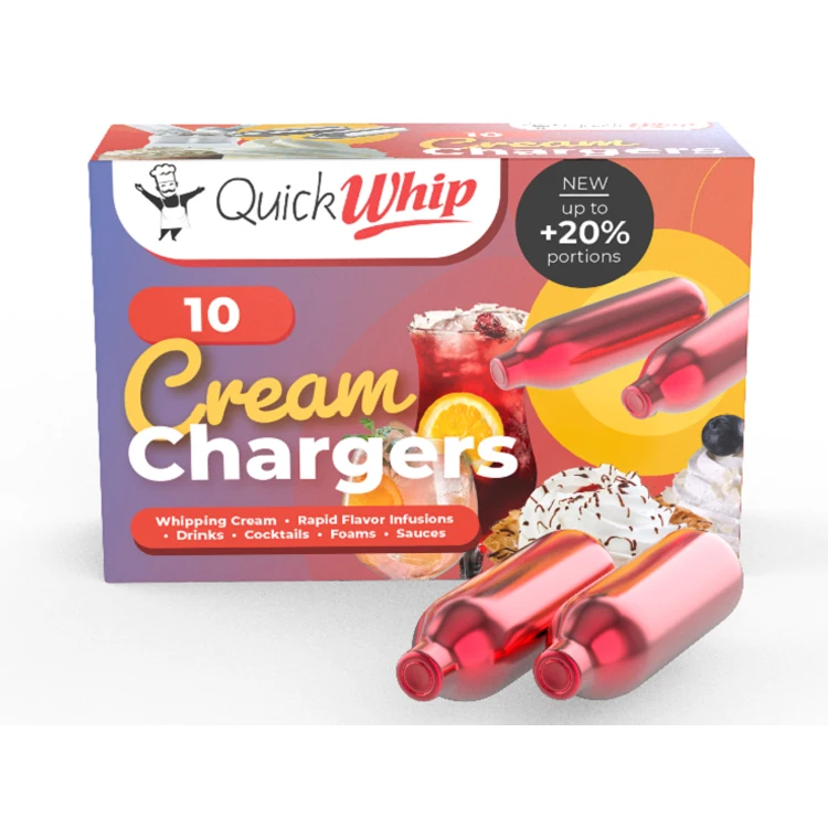 Pack of 10 Professional Whipped Cream Chargers 9g for Rapid Flavour Infusions, Drinks, Cocktails, Desserts