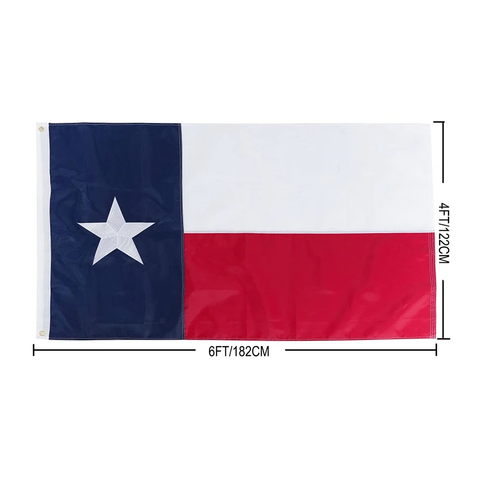 4x6 FT Outdoor Embroidered TX American Texas State Heavy Duty 210D Oxford Nylon Flag Texas Flag Of Texas with 2 Metal Grommets