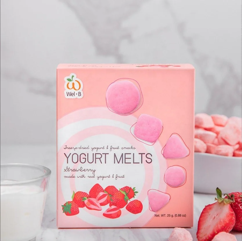 Freeze Dried Yogurt Strawberry Cube Product Of Thailand High Standard Products Made From Fresh Strawberries High Quality Yogurt