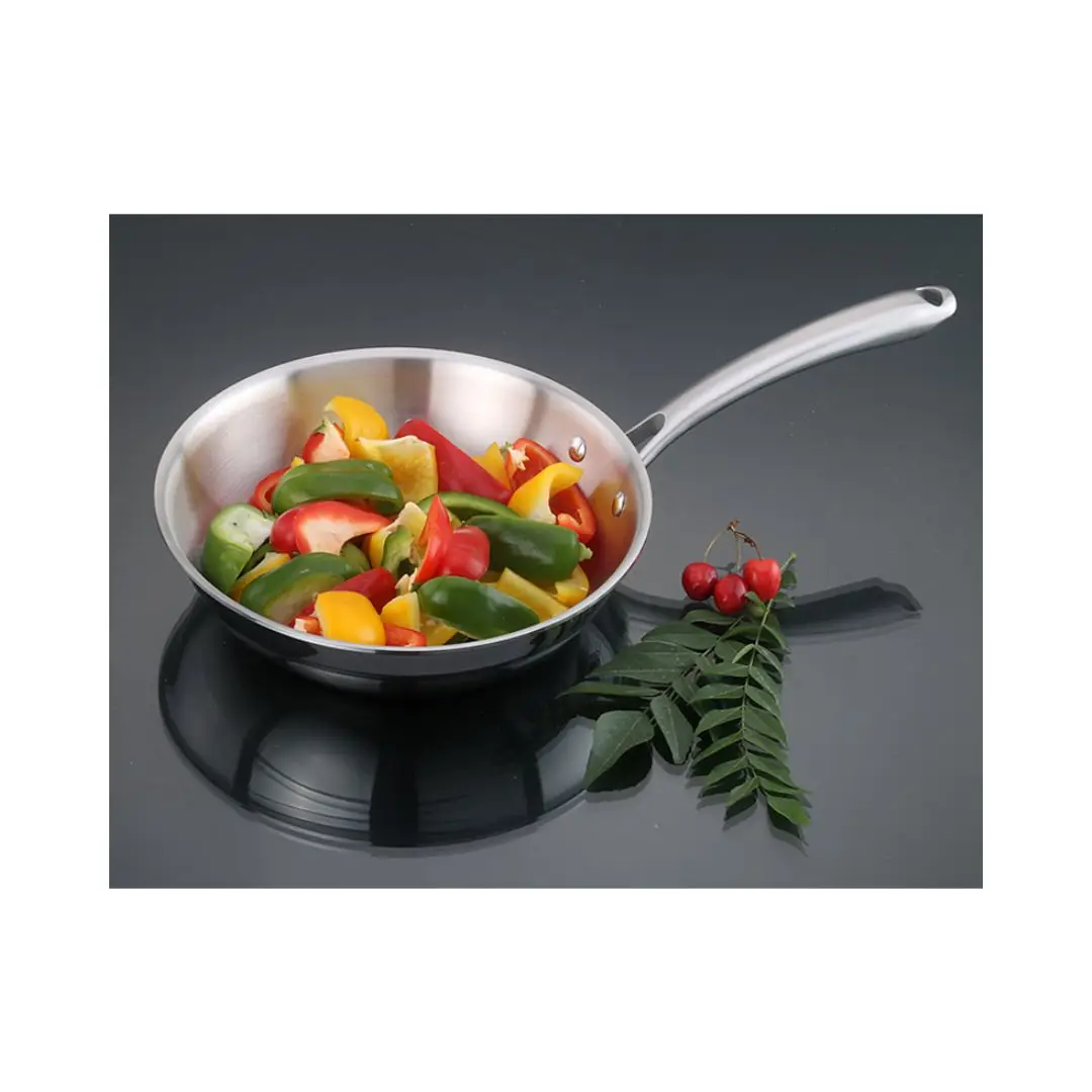 2024 Top Selling Durable Rust-Resistant Stainless Steel Frypan Ideal for Large Batches and Family Meals for Sale