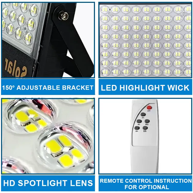 Super Bright Projector Light 50w 100w 200w 300w LED Solar Flood Light with Motion Sensor