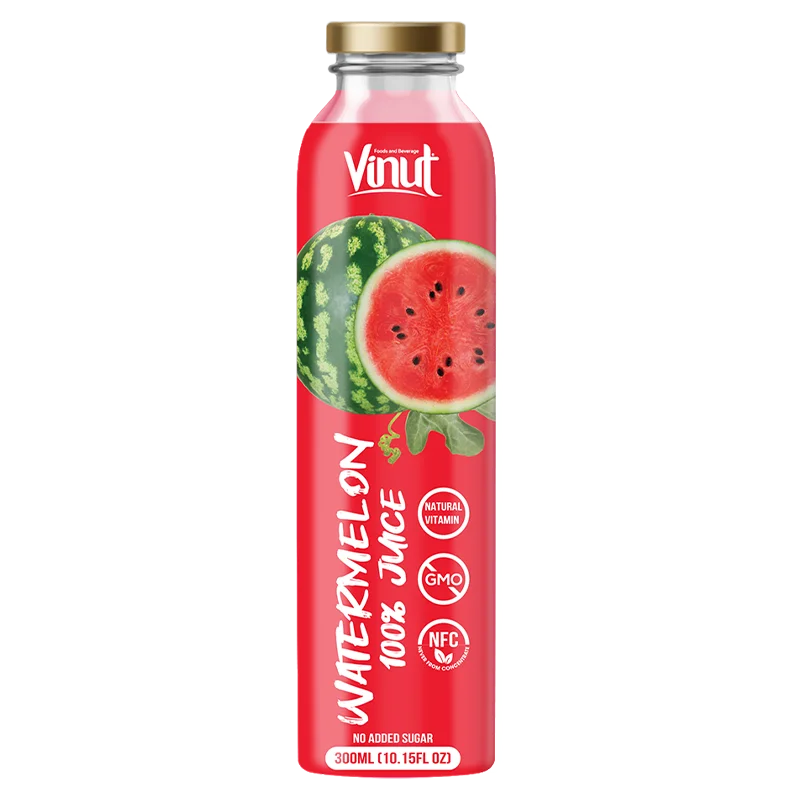 300 мл стеклянная бутылка VINUT 100% сок арбуза напиток Вьетнам поставщики свежих арбузов прямо с фермы