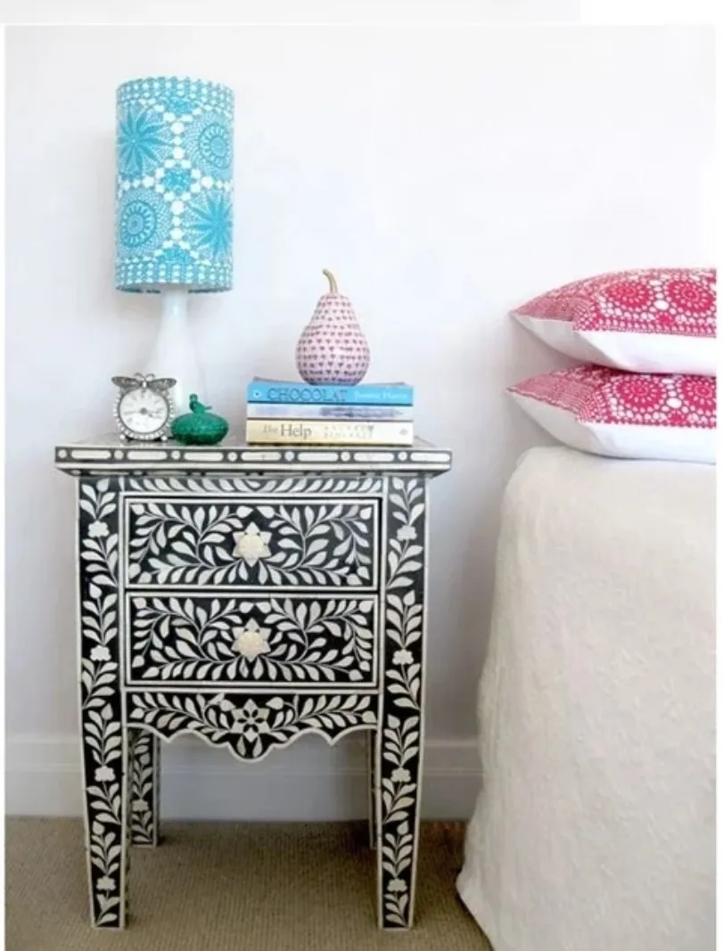 Highest Quality Bone Inlay Drawer Table Artisan Made with Unique Designs Bone Inlay Cabinets Drawer For Home Decorations
