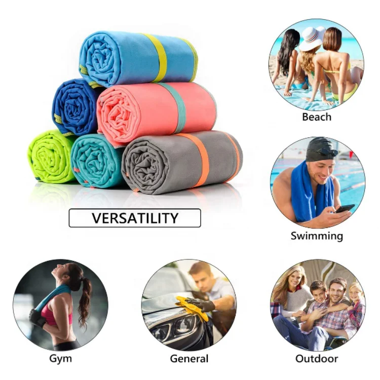 Quick Dry Microfiber Gym Sport Towel Fast Absorbent Beach Outdoor Light