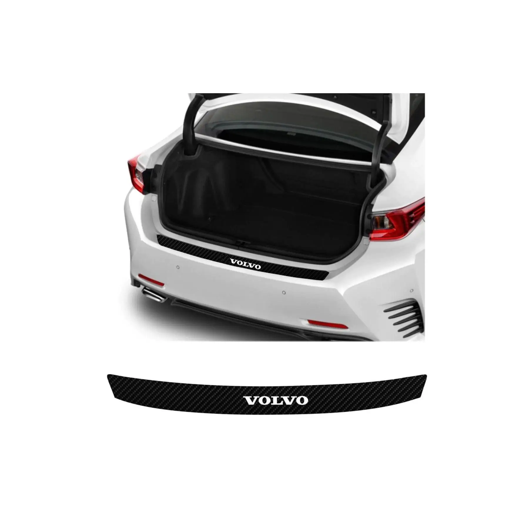 -Compatible Accessory For Volvo Xc90 Auto Rear Bumper Trunk Protector Sticker 92*7 Cm