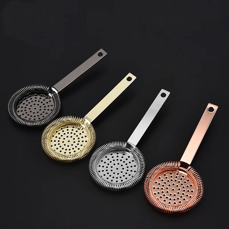 Thicker stainless steel leak kitchen filter scoop spoon wine mixer tool mixer wine filter ice cooler julep strainer