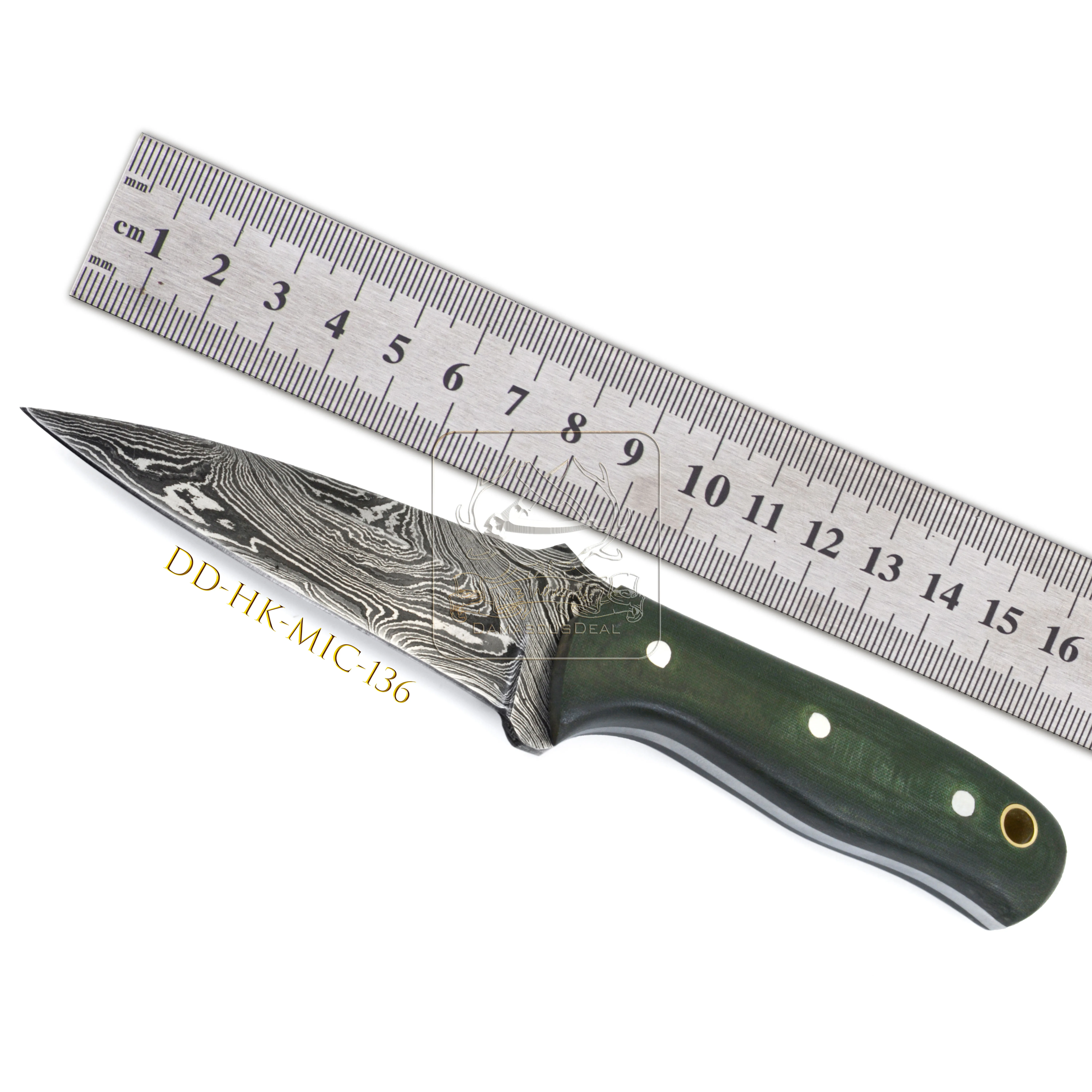 Hot Selling DD-HK-MIC-132 Outdoor Bushcraft Camping Survival Knife 192 Layer Damascus Steel Sword Micarta Handle Stainless