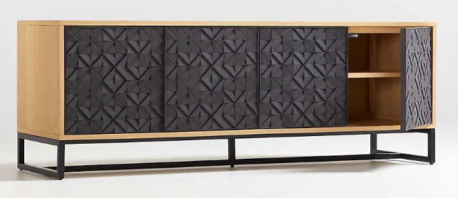 Mango Wood Large Media Unit With Iron Legs Sideboard Living Room Furniture for Wholesale