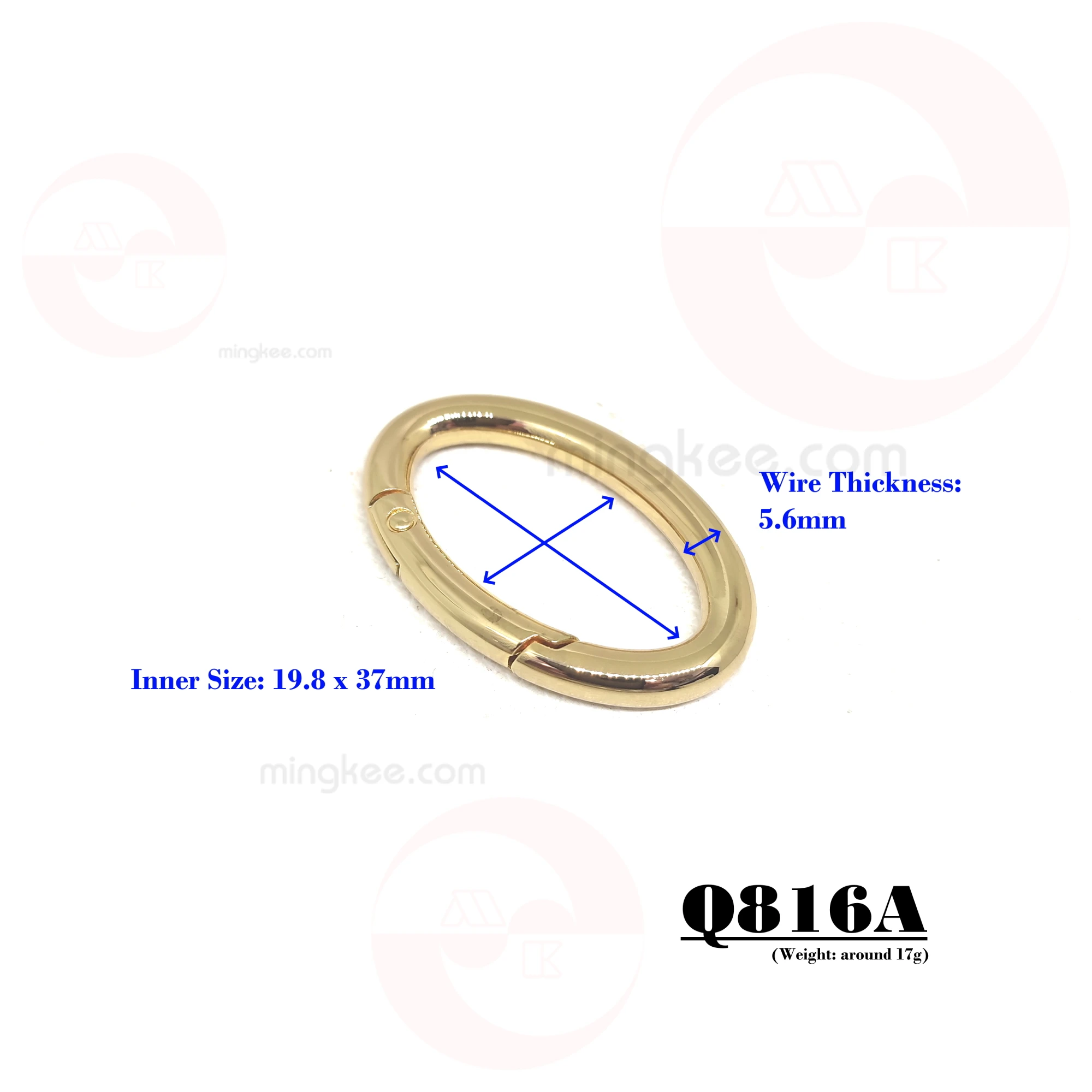 39mm Metal Zinc Alloy Handbag Bag Accessories Metal Parts O Swivel Oval Carabiner