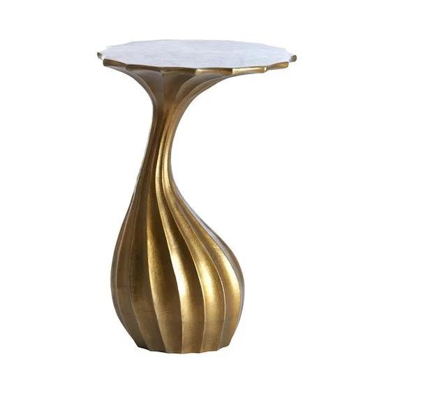 Hotel Top Selling Side Table High Quality Home Decor Golden With Top Round Glass New Design