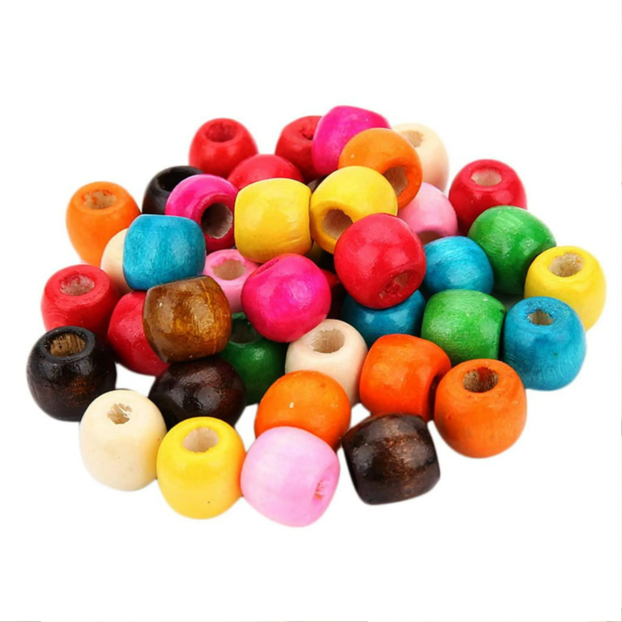 200 Wooden Macrame Beads in Assorted Natural Colors 17mm x 14mm Customized Color And Size Wooden Beads Indian Handmade