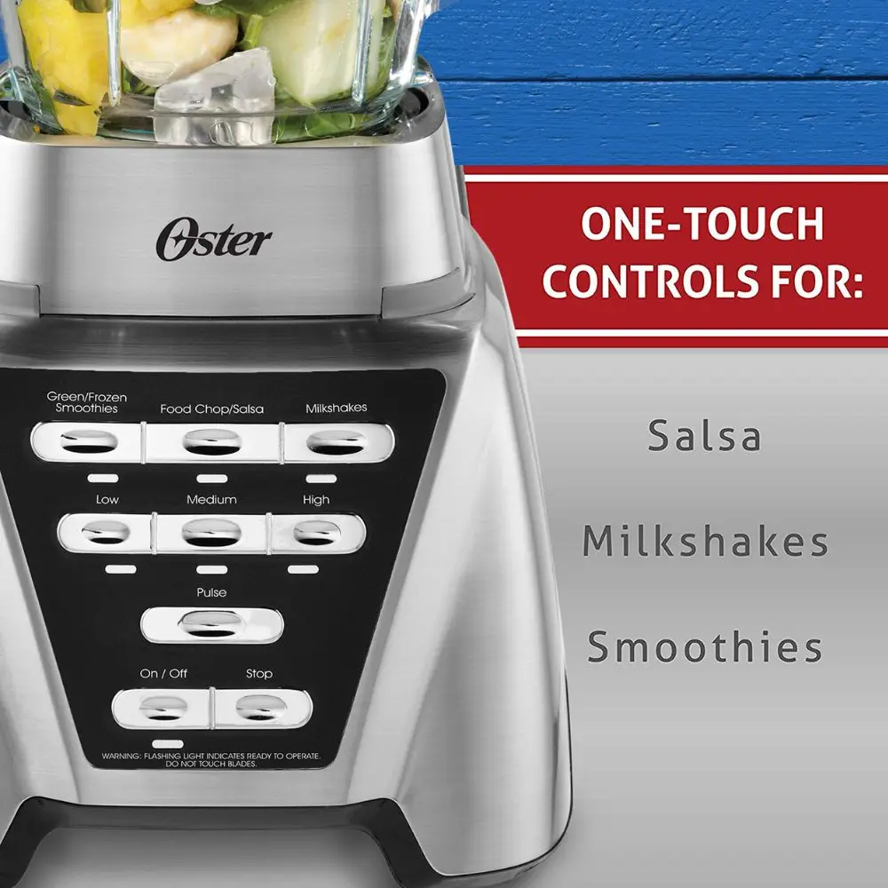 Oster Blender II Pro 1200 with Glass Jar 24-Ounce Smoothie Cup Brushed Nickel Smoothie Machine Nut Mix