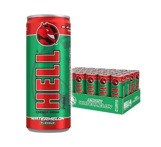 Hell Energy Drinks 250ml - Original - Grape - Watermelon - zero Wholesale Prices