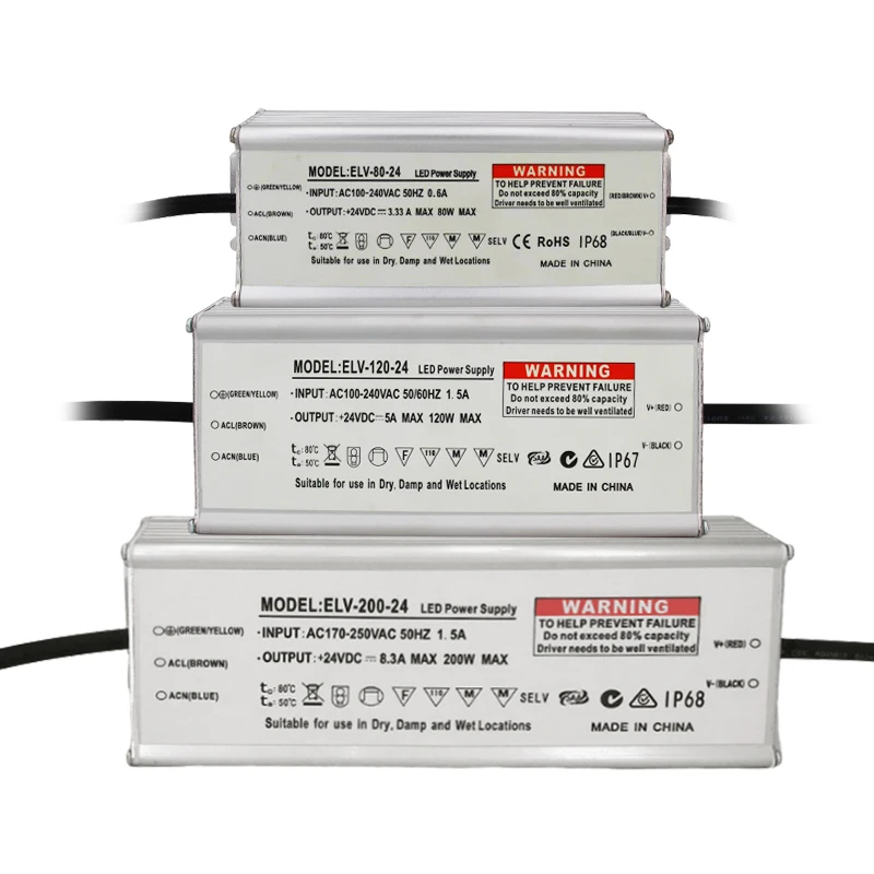 Jiangtek ELV-300-12 Harsh Environment IP68 12v 300W Waterproof LED Driver Power Supply