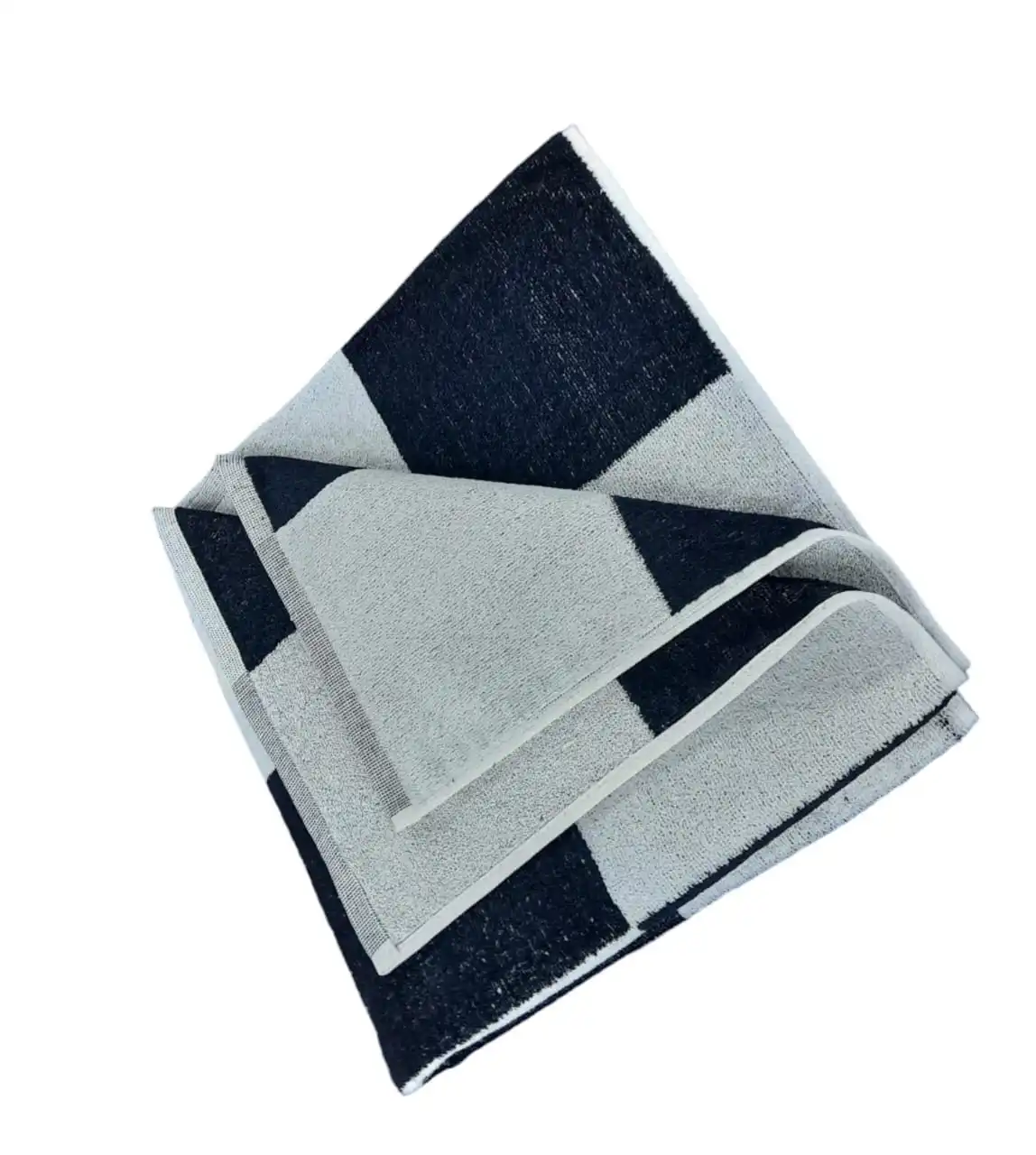 Checkered (Black & White Pattern) Velour Beach Towel Top Classy  Good Quality 75x150 cm 360 GSM Customizable For Daily Use