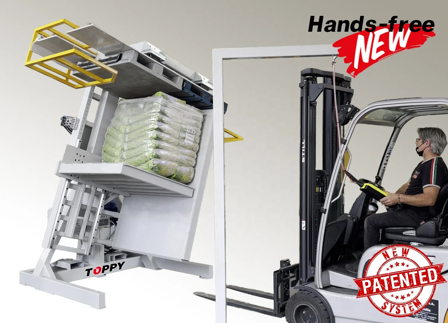 New product logistics robots Best patented Pallet Inverter, Pallet flipper for food and beverages shops and factories