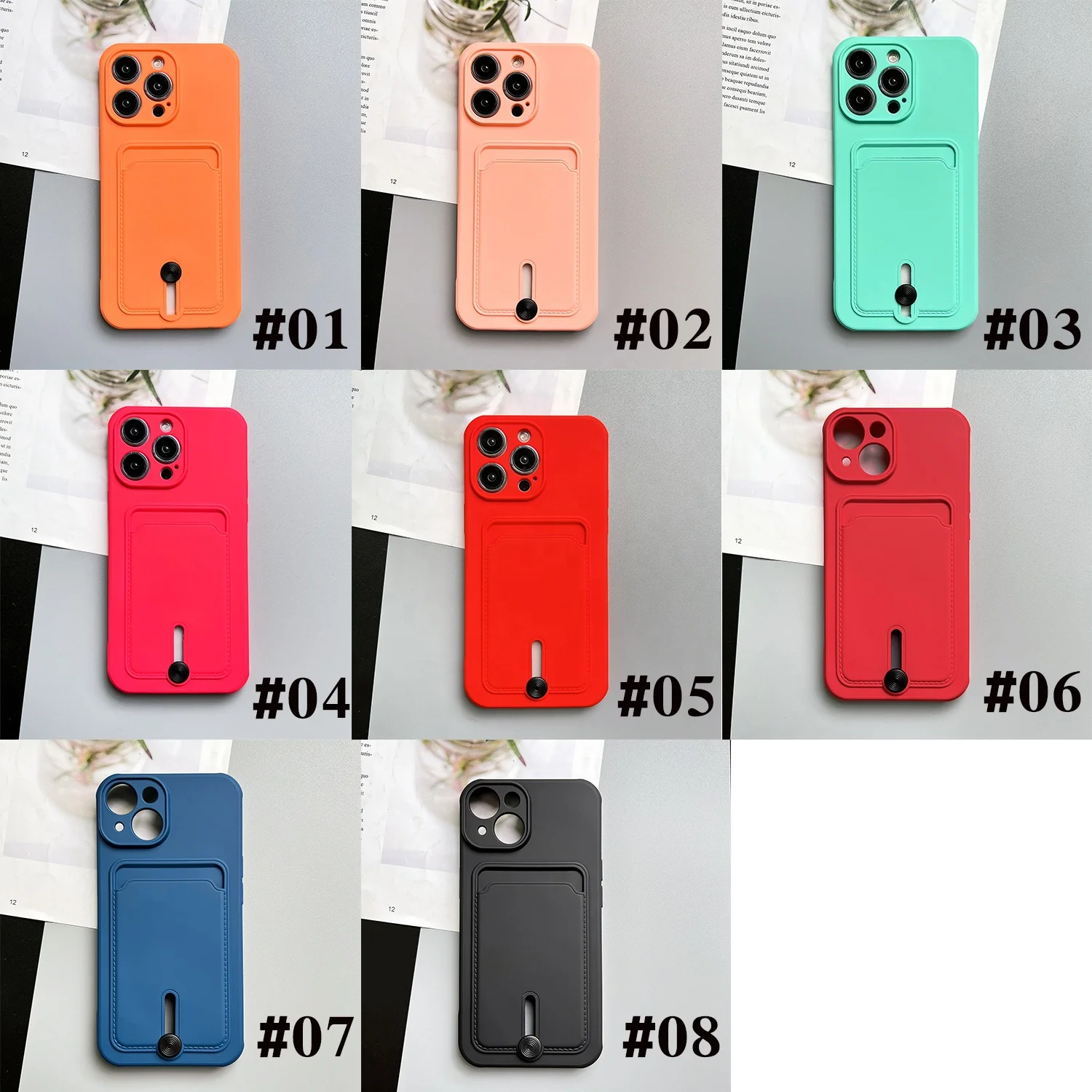 A new generation of card phone case For Iphone 14 Pro max Push Card Anti-Drop Shockproof Color Rich Back Cover