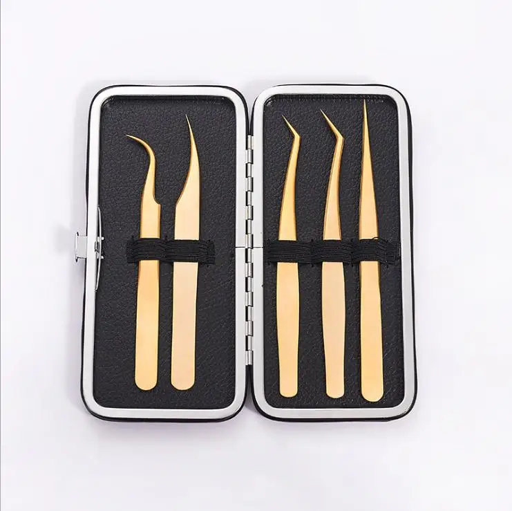 volume tweezers set with fiber tips stainless steel high quality dumout vetus classic volume eyelash tweezers set with logo