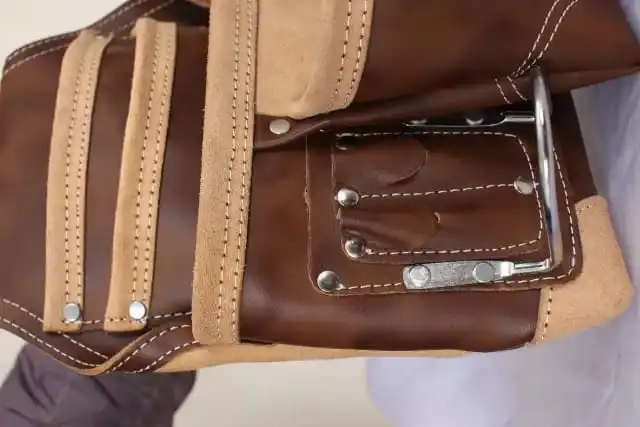 Genuine Leather tool belt bag Professional Pocket Carpenters Tool Pouch Framers Combo Bag Tool Belt Kit